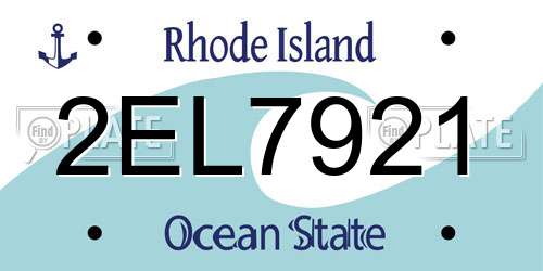 2EL7921 Rhode Island License Plate