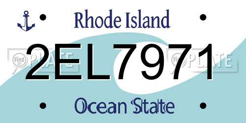 2EL7971 Rhode Island License Plate
