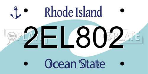 2EL802 Rhode Island License Plate