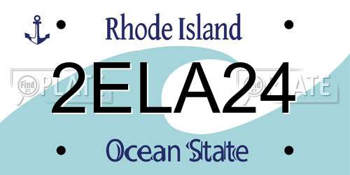 2ELA24 Rhode Island License Plate