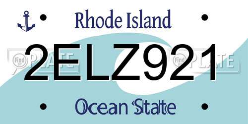 2ELZ921 Rhode Island License Plate