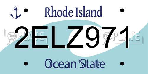 2ELZ971 Rhode Island License Plate