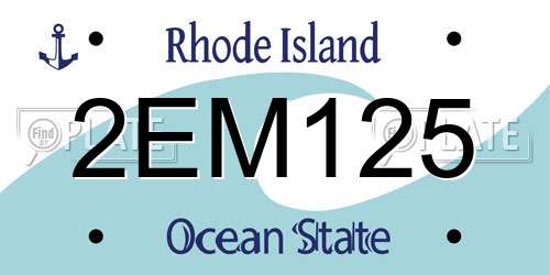 2EM125 Rhode Island License Plate