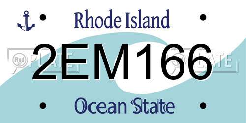 2EM166 Rhode Island License Plate