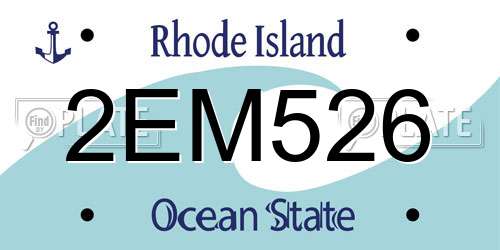 2EM526 Rhode Island License Plate