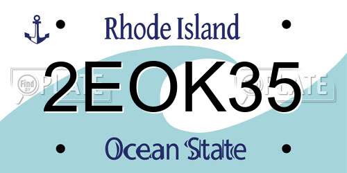 2EOK35 Rhode Island License Plate