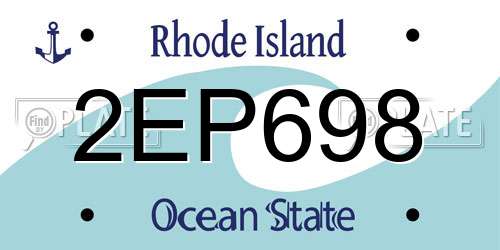 2EP698 Rhode Island License Plate