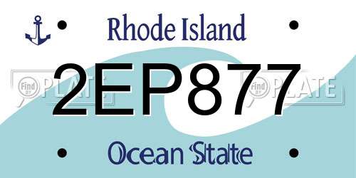 2EP877 Rhode Island License Plate