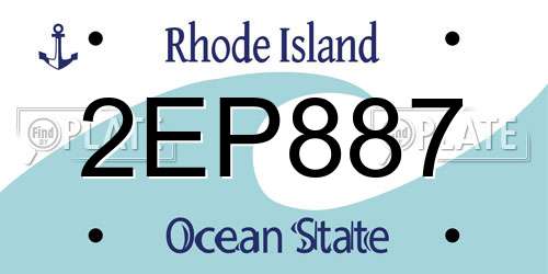 2EP887 Rhode Island License Plate