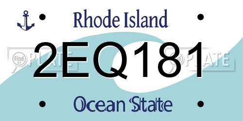 2EQ181 Rhode Island License Plate