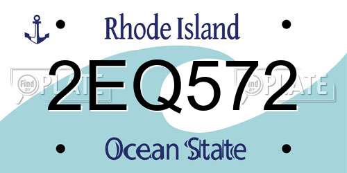 2EQ572 Rhode Island License Plate