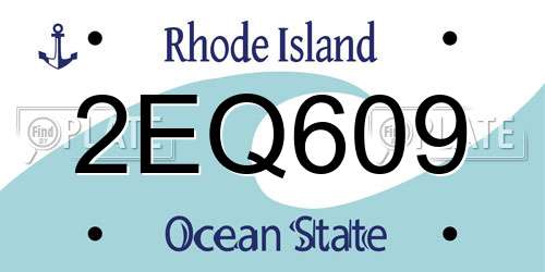 2EQ609 Rhode Island License Plate