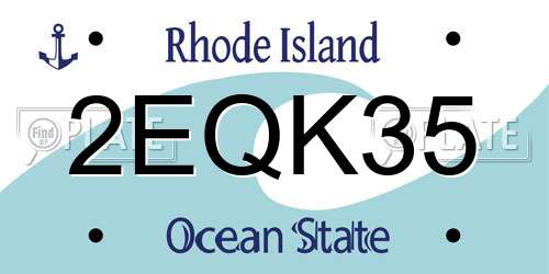 2EQK35 Rhode Island License Plate