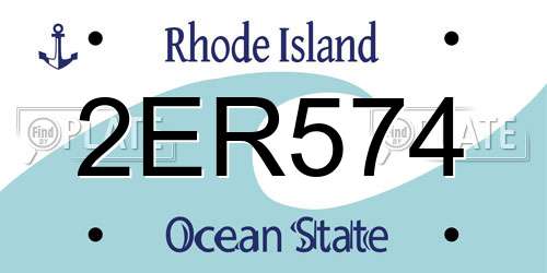 2ER574 Rhode Island License Plate