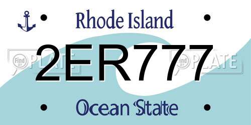 2ER777 Rhode Island License Plate