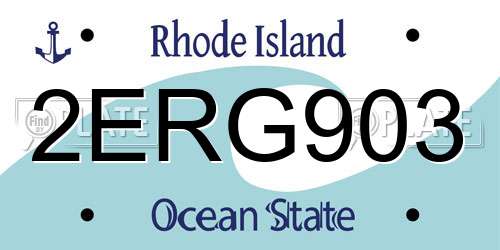 2ERG903 Rhode Island License Plate