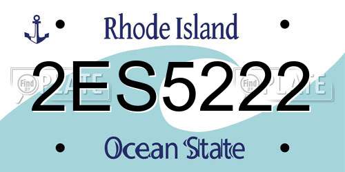 2ES5222 Rhode Island License Plate