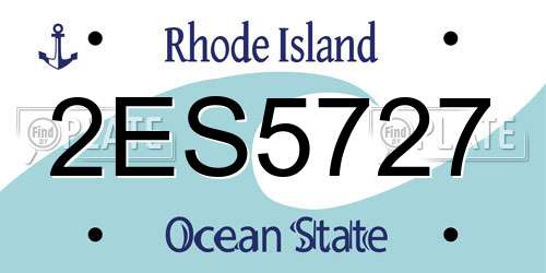 2ES5727 Rhode Island License Plate