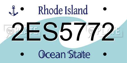 2ES5772 Rhode Island License Plate