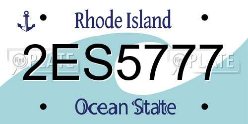 2ES5777 Rhode Island License Plate