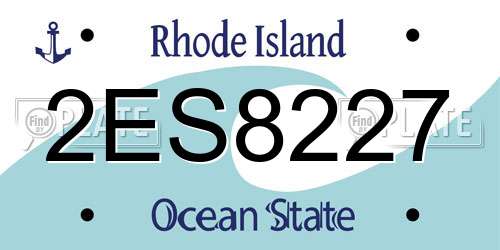 2ES8227 Rhode Island License Plate
