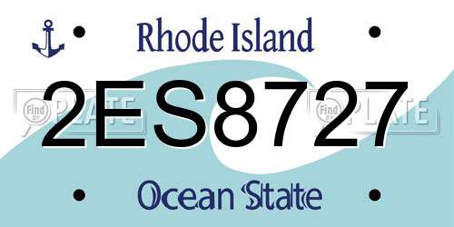 2ES8727 Rhode Island License Plate