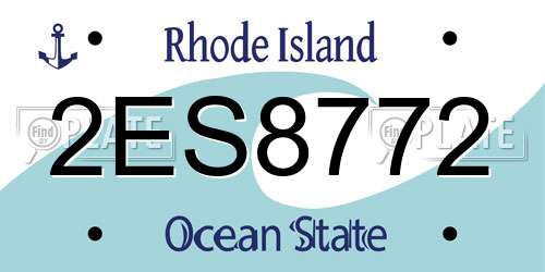2ES8772 Rhode Island License Plate