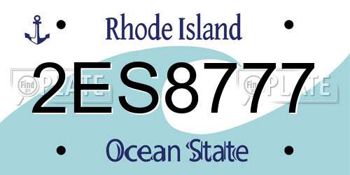 2ES8777 Rhode Island License Plate