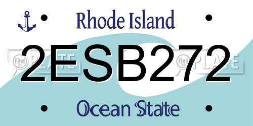 2ESB272 Rhode Island License Plate