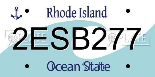 2ESB277 Rhode Island License Plate