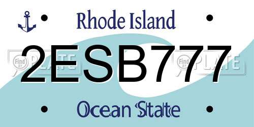 2ESB777 Rhode Island License Plate