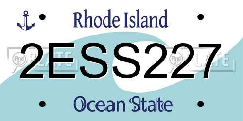 2ESS227 Rhode Island License Plate