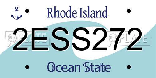 2ESS272 Rhode Island License Plate