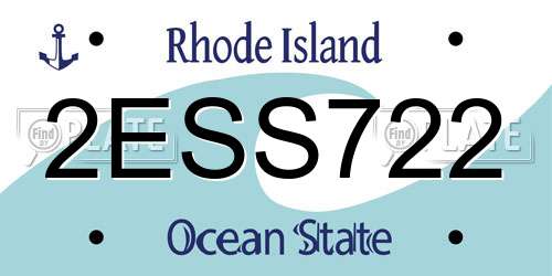 2ESS722 Rhode Island License Plate