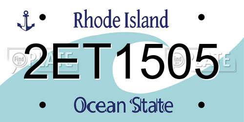 2ET1505 Rhode Island License Plate