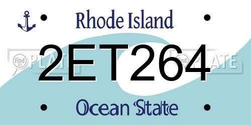 2ET264 Rhode Island License Plate