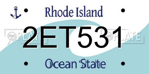 2ET531 Rhode Island License Plate