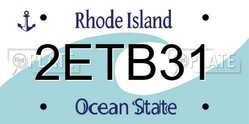 2ETB31 Rhode Island License Plate