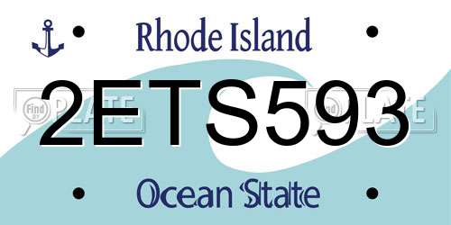 2ETS593 Rhode Island License Plate