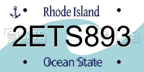 2ETS893 Rhode Island License Plate
