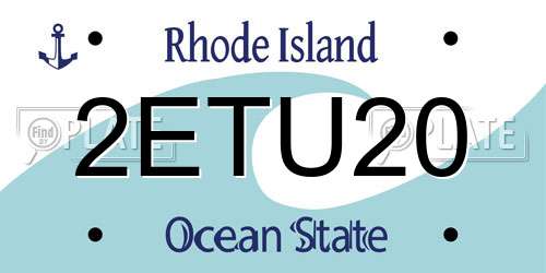 2ETU20 Rhode Island License Plate