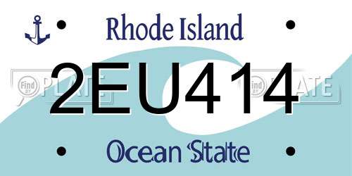 2EU414 Rhode Island License Plate