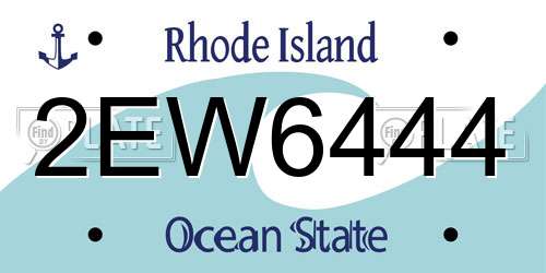 2EW6444 Rhode Island License Plate