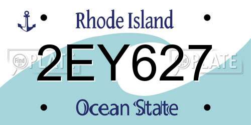 2EY627 Rhode Island License Plate
