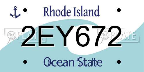 2EY672 Rhode Island License Plate