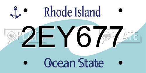 2EY677 Rhode Island License Plate
