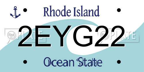 2EYG22 Rhode Island License Plate