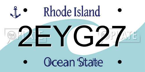 2EYG27 Rhode Island License Plate