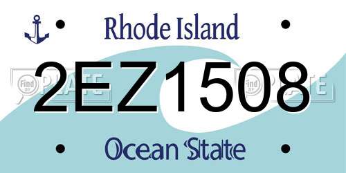 2EZ1508 Rhode Island License Plate