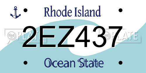 2EZ437 Rhode Island License Plate